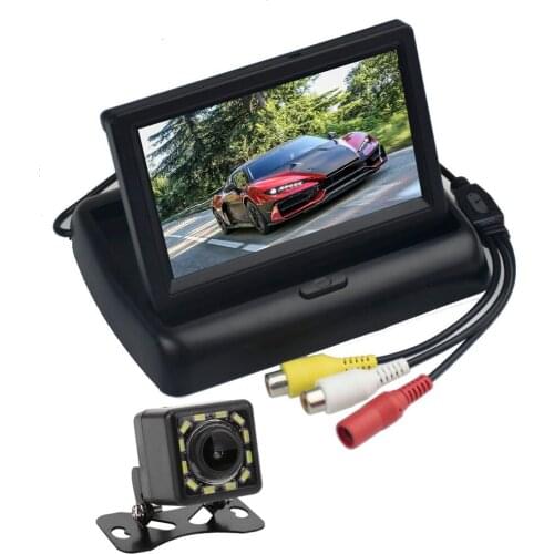 HD CCD 4.3" Color TFT LCD Folding Car Parking Assistance Monitors S DC 12V Folding Car Monitors With Rear View Camera