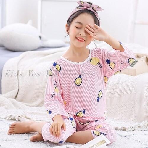 Boys Summer Pajamas Girls Sets Childrens Clothing Cartoon Printing Sleepwear Pyjamas Kids Pijamas Infantil Nightwear for 2-12Y