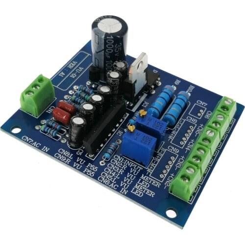 Dual VU meter driver circuit board Toshiba TA7318P power amplifier front board DB level meter