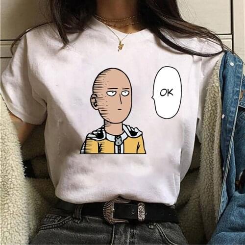 Funny One Punch Man Anime T Shirt Women Kawaii Aesthetic Summer Tops Saitama Print Tee Cartoon Unisex T-shirt Camisetas Mujer