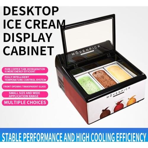 Commercial ice cream dessert freezer Desktop ice cream frozen float custom display cabinet Commercial freezer