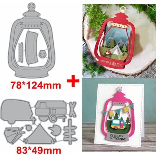 Camp Out&Oil Lamp Metal Cutting Dies Camp Out In Oil Lamp Die Cut For Card Making DIY Decoration New 2019 Embossed Crafts Cards