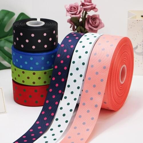 38mm 50mm Polka Dots Printed Grosgrain RibbonS bow gift wrapping