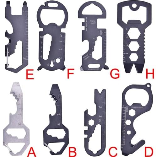 Multitools EDC Stainless Steel Keychain Outdoor Survival Gear Gadget Bottle Opener Multi Pocket Tool Pendant Keyring