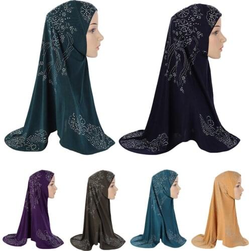 Muslim One Piece Hijab Islamic Hot Drilling Prayer Scarf Al Amira Headscarf Women Hijab Shawls Full Cover Ramadan Ninja Niquabs