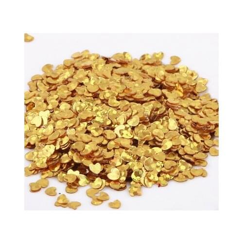 30g 3mm Heart Sequins Nail Art Flat Loose Sequins Glitter Paillettes Wedding Craft Kids DIY Accessories Laser Gold