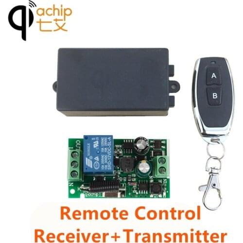 QIACHIP AC 110V 220V 433 Mhz Wireless Remote Control Relay Receiver and Transmitter For electric gate Garage Door Opener Switch