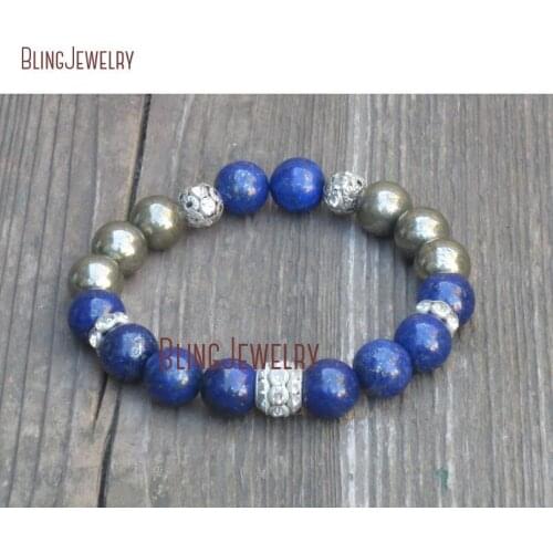 Boho Hippie Faceted Natural Amazontie Pyrite Buddha Stretch Bracelet BM24077