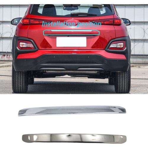 Car Styling Stainless Steel Rear Door Tailgate Frame Plate Trim Lamp Trunk For Hyundai Kona Encino Kauai 2017 2018 2019 2020