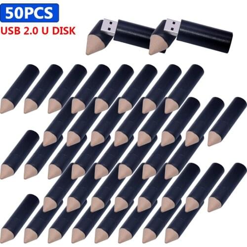 50pcs/lot Wooden black pencil usb flash drive 64GB usb2.0 pen drive 4GB 8GB 16GB 32GB usb2.0 pen drive for wedding,photography
