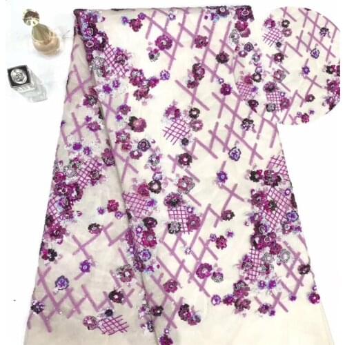 High quality Pretty flowers sequins tulle embroidery french net lace fabric BZL-8.0525 with sequins for party dress