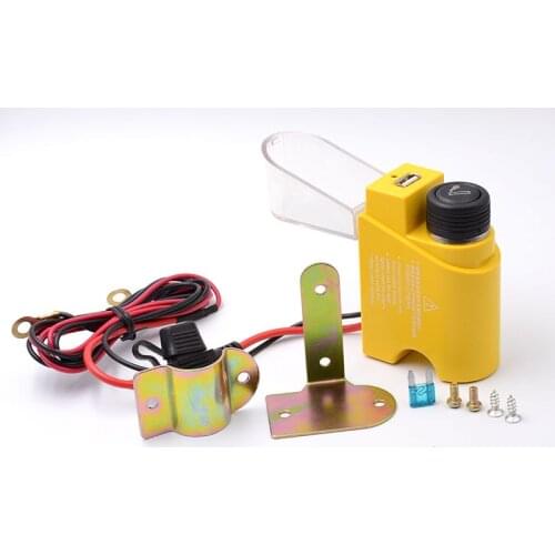 Yellow Motorcycle Car Cigarette Lighter USB Cell Phone MP3 Power Port Socket Charger Cigarette Lighter