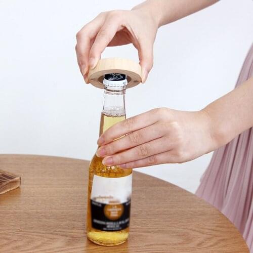 1Pcs Multi-pattern Wooden Magnetic Refrigerator Stickers Multifunction Beer Corkscrew Magnetic Sticker Simple Log Screwdriver