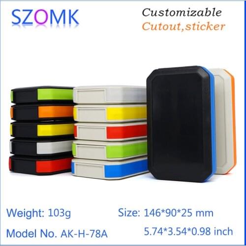 10 pcs 146*90*25mm szomk plastic box 3x AAA device box IP65 waterproof plastic handheld casing pcb design enclosure control box