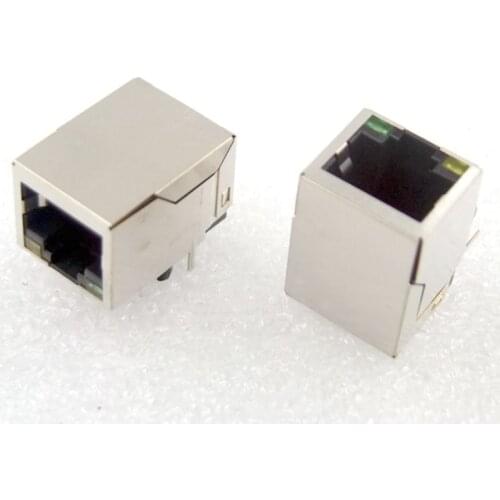 GONGFENG 100PCS NEW RJ45 8P8C Network Connector 59 ,With lamp Shielded RJ45 Sockets,L21.5mm Without filtering Special Wholesale