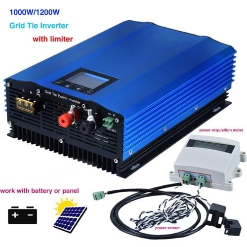 1200W MPPT Solar Gird Tie Inverter DC24V 48V 72V To AC110V AC220V with Limiter Sensor Photovoltaic grid-connected hybrid inverte