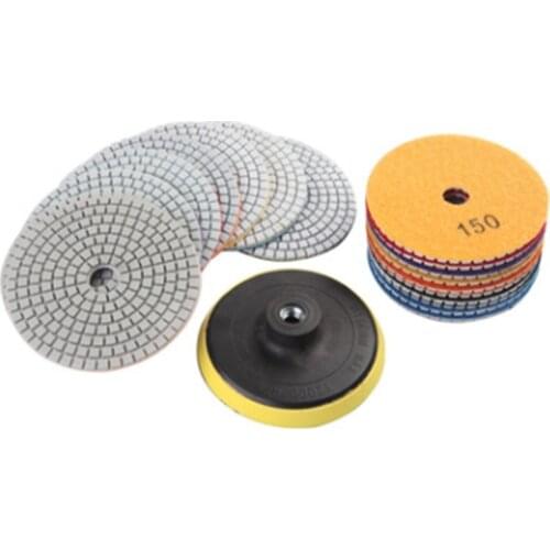 19Pcs Diamond Polishing Kit 4 Inch 100mm Wet/Dry for Granite Stone Concrete Marble Polishing Using Grinding Wheel Set