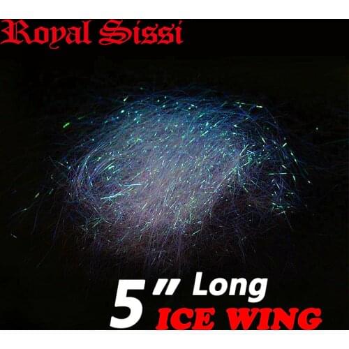 2bags/set 5inches long Ice wing fiber Fly tying pearlescent shimmer fringe tying material baitfish streamer flies flash tinsel