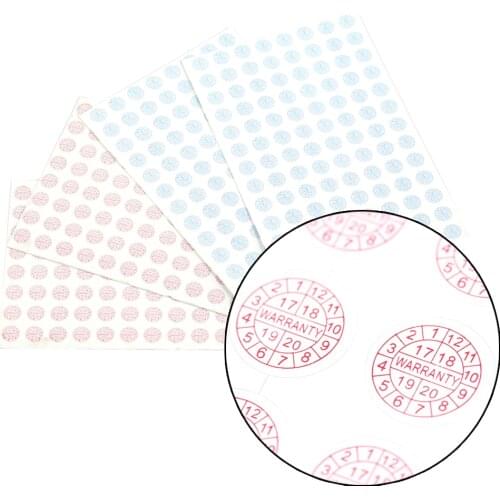 208pcs Warranty Sticker Security Seal Sticker 2018 2019 2020 Year Round Size 10*10mm Red Blue Color Fragile Label