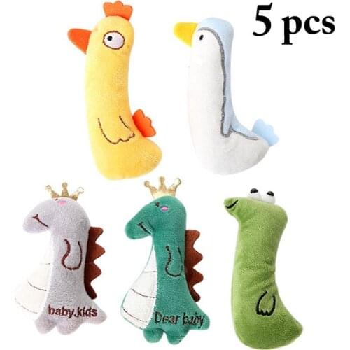 5pcs Cute Animal Plush Catnip Toys Catnip Cat Toy Grinding Toy Claws Thumb Bite Cat Mint For Cats Teeth Toys Pet Supplies Gatos