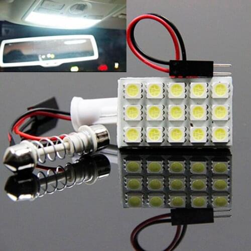 6 Pcs White T10 15 smd 5050 Led Car Lamp Bulb Auto Interior Reading Light Festoon Dome 2Adapter DC 12v car styling Highlight