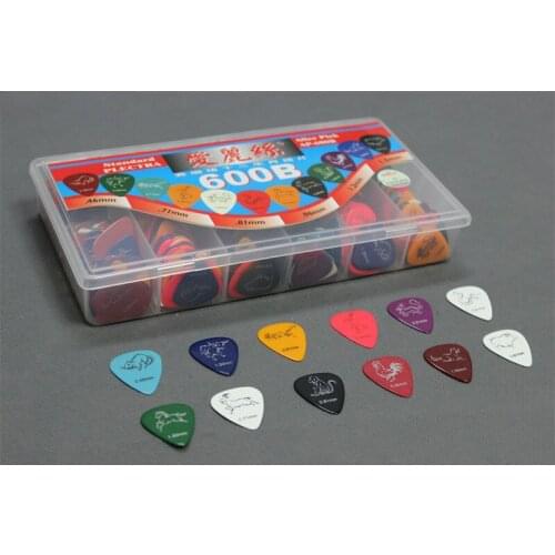 600B Box-packed Colorful Celluloid Animal Acoustic Electric Guitar Bass Picks Standard Plectra 0.46/0.71/0.81/0.96/1.20/1.50 mm
