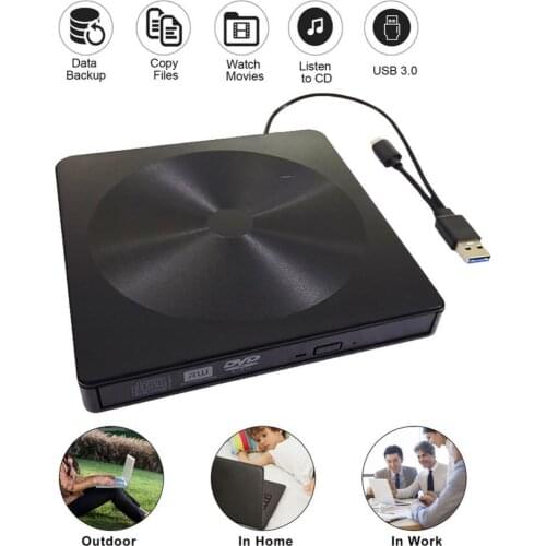 80% Off DVD USB 3.0 Type-C External DVD VCD Burner Player Optical Drive For Windows MacOS PC USB DVD External Optical Drive DVD