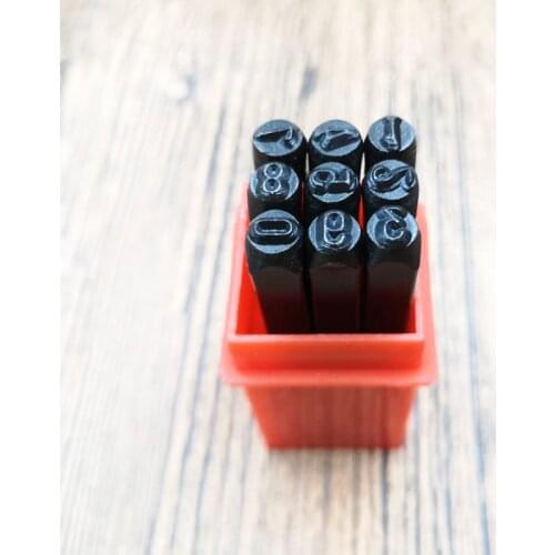 9pcs/set Digital Numbers 0-8 Punch Leather Punching Hand Leather DIY Tool and Carving Seal 6MM Carbon Steel
