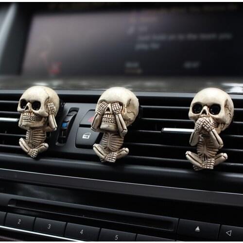 Auto Ghost Head Aromatherapy Freshener Clip Pendant Resin Car Interior Air Vent Outlet Skull Smell Diffuser Car interior Decor