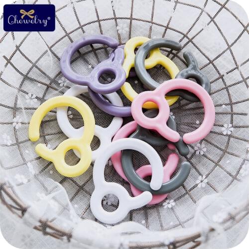 Baby Teether 50 PCS Pacifier Hook Plastic Teething Ring Links For Baby Stroller Toys Plastic Teething DIY Dummy Clips Baby Items