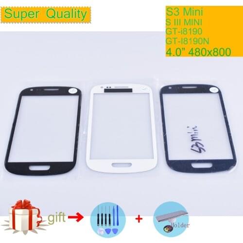 For Samsung Galaxy S III MINI S3 Mini i8190 Touch Screen Front Glass Panel TouchScreen LCD Outer Lens GT-i8190 GT-I8190N 4.0"