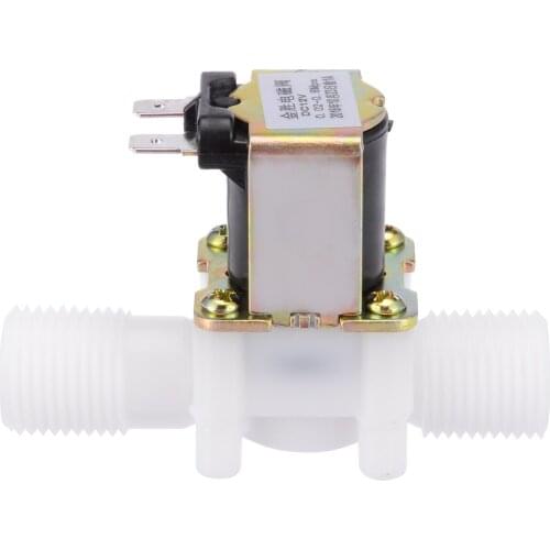 1/2" Electric Solenoid Valve N/C 12V DC Solenoid Valve Parallel Thread Connection Water Inlet Flow Pneumatic Pressure Switch