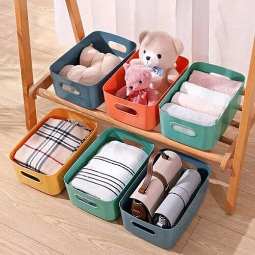 Sundries Storage Basket Desktop Snacks Lipstick Cosmetic Storage Box Kitchen Organizing Underwear Plastic Storage Rack Box