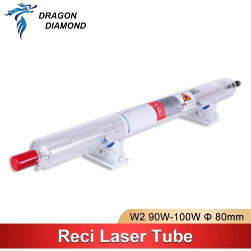 DRAGON DIAMOND CO2 Laser Tube RECI W2 90-100W Glass Pipe Metal Head Length 1200mm Diameter 80mm For CO2 Laser Engraving Cutting