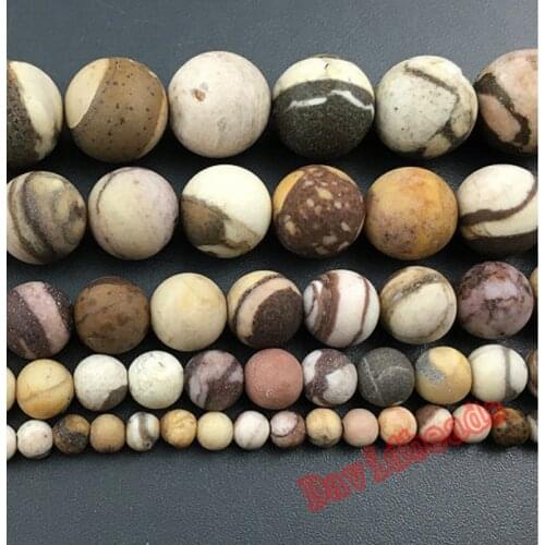 Fctory Price dull polish frosted australian zebra jaspe beads natural stone beads matte round beads jewelry making