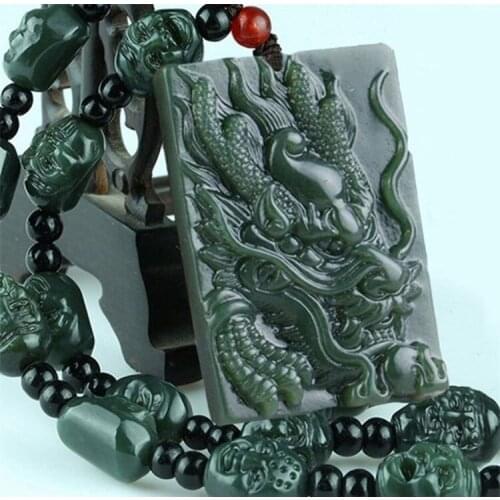 Natural and Tian Qingyu 18 Luohansheng Xiaolong brand sweater chain pendants and Tian Yulong brand necklace pendants hang edging