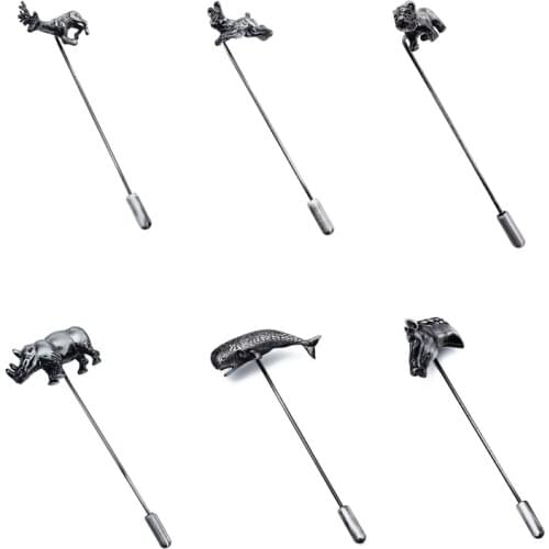 HAWSON Novelty Funny Ancient Silver Color Animal Brooches Pin for Mens Match Different Shirt Best Gift for Anime Lover