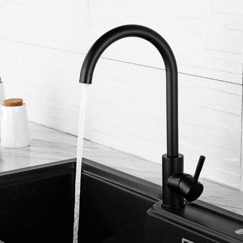 Single Lever Kitchen Faucets Brass Kitchen Sink Water Faucet 360 Rotate Swivel Faucet Mixer Single Hole Black Mixer Tap