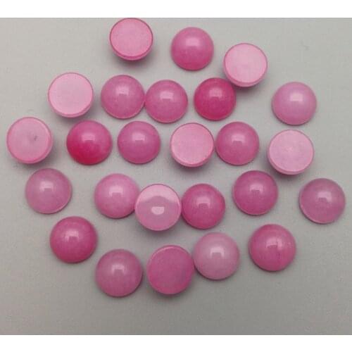 Wholesale Fashion 8mm pink color stone beads charms round cab cabochon no hole for jewelry Accessories 50pcs/lot free shipping