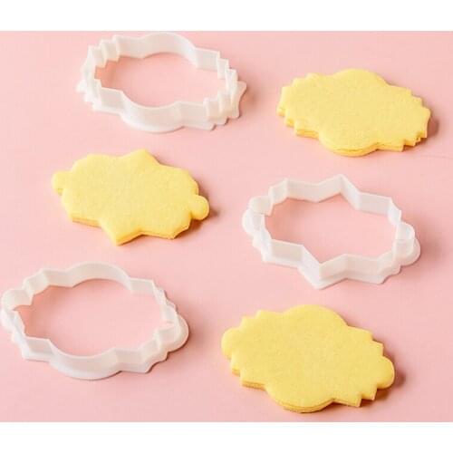Plaque Cutter Cookies Frame DIY Cake Oval Square Rectangle Fancy Plastic Cookie Cutter Biscuit Mold Sugar Biscuit Mold