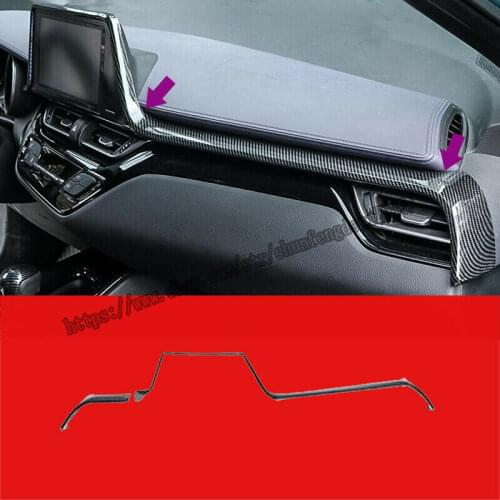 Fit For Toyota C-HR CHR 2018-2019 Carbon Fiber Console AC Control Switch Cover Trim 2pcs