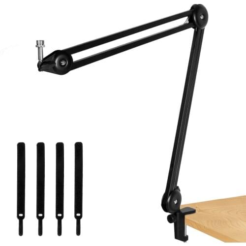 Adjustable Desktop Microphone Stand General Metal Screw Adapter Desk Stand Black