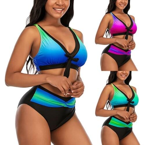 Sexy Print Swimwear Women Two Piece Swimsuit 2021 New Female Bikini Set Beach Bathing Suit Bikini Monokini Biquini Plus Size 5XL