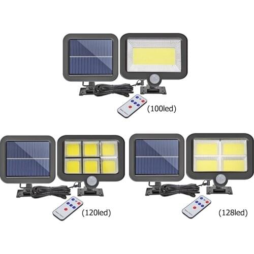 LED Solar Wall Light Outdoor Garden Yard Lamp LED Spot Light Remote Control Human Motion Sensor Garden Path Wall Light