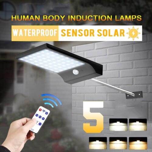 72/48 LED Sensor Waterproof Solar Lamp Street Light Wall PIR Motion Leds Outdoor Luz Garden Energy Saving Yard Path Home Night