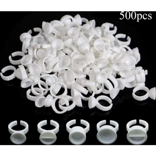 YUELONG 500pcs Microblading Tattoo Ink Rings Cups S/M/L Size Makeup Pigment Glue Rings Tattoo Ink Holder Tattoo Accessories