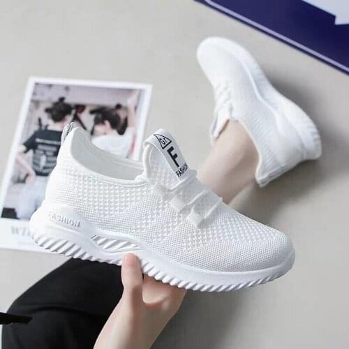 Mesh Sneakers Female 2021 Spring and Summer New Womens Shoes Fashion Running Tennis White Shoe Breathable Lace-up Sports Shoes