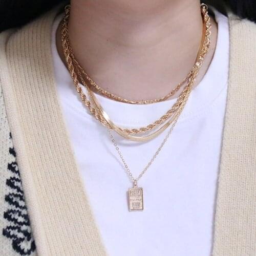 CANZE Empress Embossed Necklace Assembly Memorial Day Gifts Women Multilayer Chain Necklace