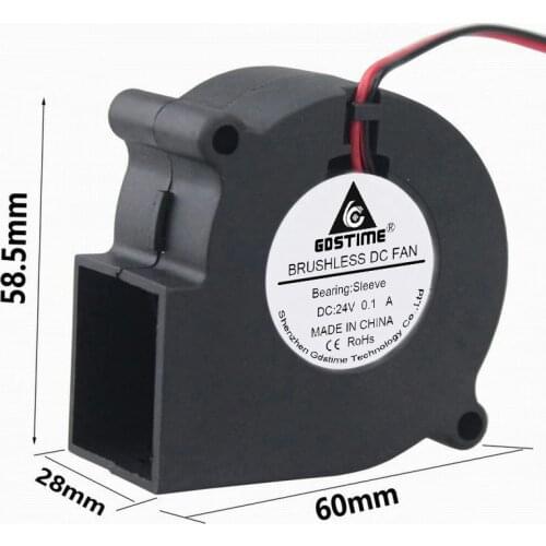 1 Piese Gdstime 6cm 60mm x 28mm 24V DC Exhaust Blower Cooling Cooler Fan 60x28mm 6028s Dc Fan Blower 24V