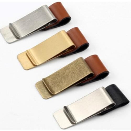 1Pc Metal Leather Pen Holder Stainless Steel Pencil Clip Clip Journal Notebook Paper Folder School Office Accessories